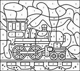 Color Number Coloring Pages Locomotive Numbers Steam Printable Hard Vehicles Kids Train Coloritbynumbers Paint Printables Games Trains Adult Board Colouring sketch template