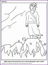 Elijah Coloring Pages Bible Kids Still Biblewise School Sunday Voice Small God Preschool Crafts Mount Earthquake Wind Mountain Discovers Fire sketch template