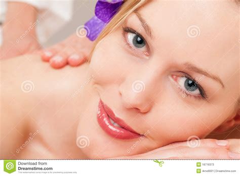 wellness girl having massage in spa stock image image of