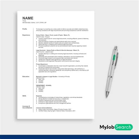 notary resume examples   samples   work