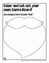Cut Beard Santa Christmas Paste Worksheets Preschool sketch template