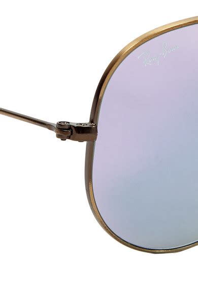 Ray Ban Aviator Gold Tone Mirrored Sunglasses Net A Porter
