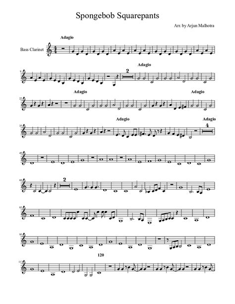 bass clarinet sheet  musescorecom