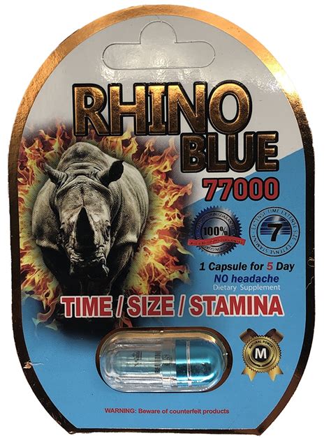 Rhino Blue 77000 Men Sexual Supplement Enhancement Pill