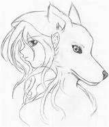 Wolf Ears Drawing Anime Girl Wolves Getdrawings sketch template