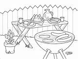Bbq Coloring Pages Grill Camping Printable Kids Food Preschool Print Paper Choose Board Template sketch template