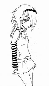 Emo Anime Coloring Pages Girl Drawings Cute Drawing Easy Deviantart Girls Angel Cool Outline Manga Goth Draw Sketch Teenagers Printable sketch template