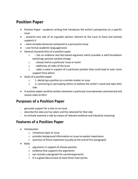 academic writing writing  position paper position paper position