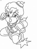 Coloring Hanuman Kesari Suta Bal Hindu Indian sketch template