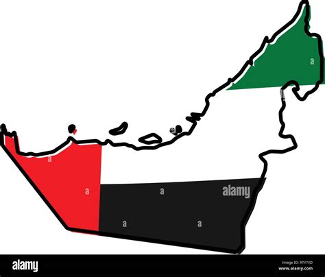 vereinfachte karte der vereinigten arabischen emirate vae umrisse
