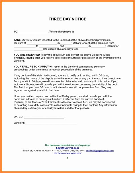notice letter  landlord  document template