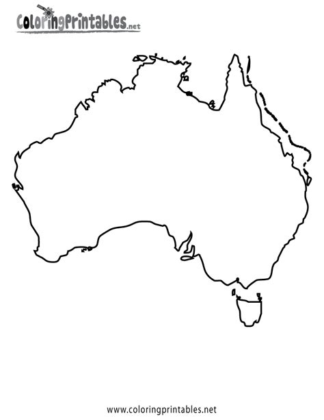 australia map coloring page   travel coloring printable