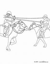 Jousting Knights Coloring Horseback Pages Drawing Knight Color Hellokids Drawings Print Online Getdrawings sketch template