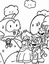 Coloring Mario Pages Super Bros Smash Brothers Nintendo sketch template