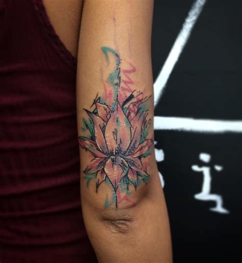 Watercolor Lotus Flower Best Tattoo Design Ideas