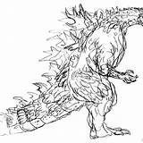 Anguirus Godzilla sketch template