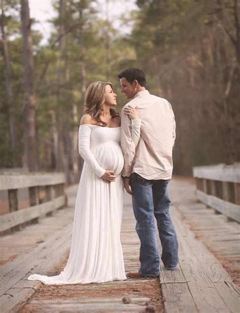 le couple maternity dress photo shoot maxi maternity gown split front