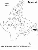 Kidzone Geography Nunavut Canadian Canada Provinces Ws Map3 sketch template