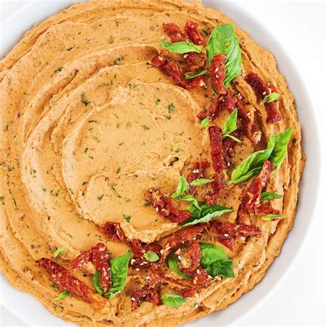 sun dried tomato basil hummus delicious af food
