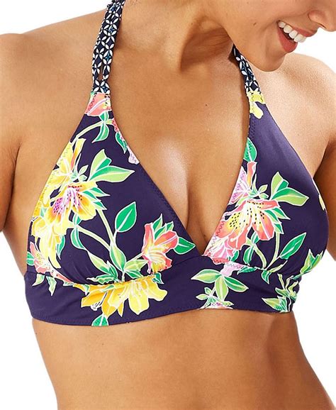 Tommy Bahama Sunlillies Reversible Halter Bikini Top Macys