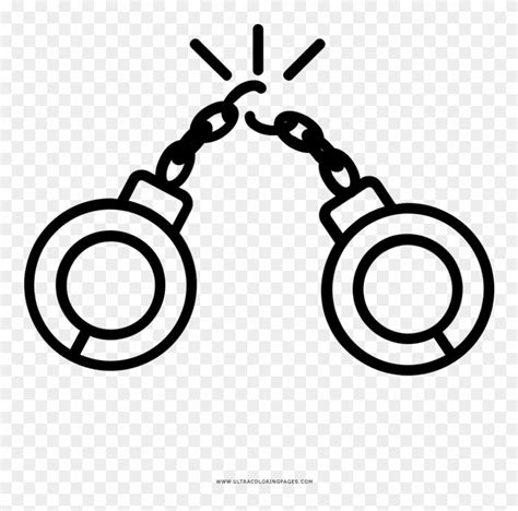 handcuffs coloring page circle clipart  pinclipart