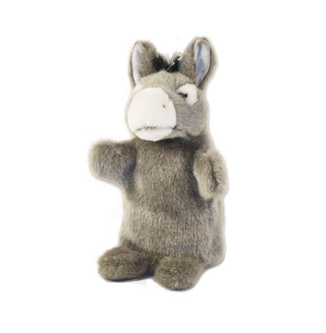 grey donkey hand puppet perfect gift  kids spana
