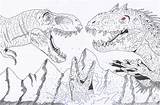 Rex Indominus Carnotaurus sketch template