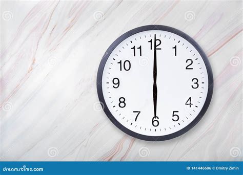 wall clock show  oclock  marble texture office clock show pm