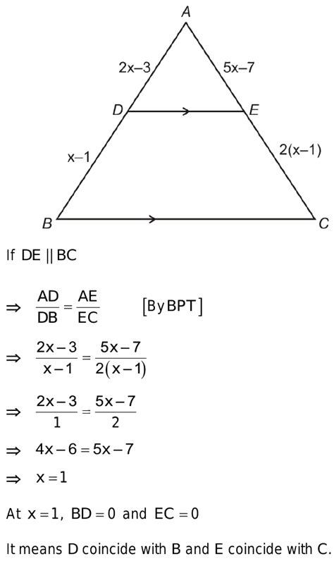 in abc d is a point on ab and e is a point on ac such that de∥bc if ad