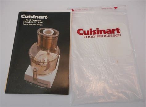 cuisinart food processor model dlc  pro instruction  recipe book manual  food