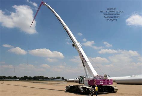 liebherr ltr  telescopic boom crawler crane  largest  north america begins work