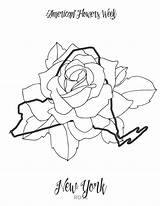 Coloring Pages State Flowers American States Week sketch template