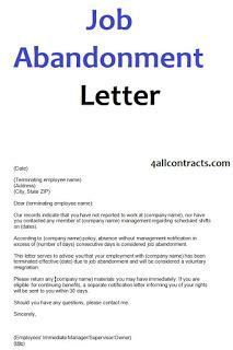 job abandonment letter  lettering rental agreement templates job