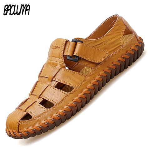 brands mens sandals real leather outdoor sandals summer handmade men shoes mens sandals