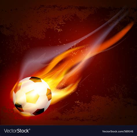 Flying Flaming Soccer Ball Royalty Free Vector Image