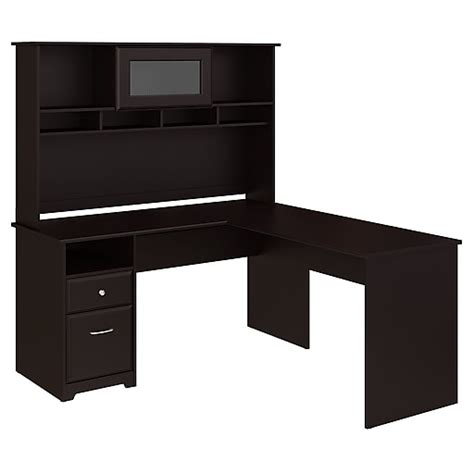 Bush Furniture Cabot 60w L Shaped Computer Desk With Hutch And Drawers