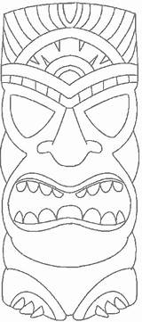 Totem Tiki Faces Luau Pole Havaiana Carranca Imagem Carrancas sketch template