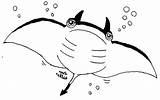Manta Ray Coloring Pages Swimmer Great Poisonous Tail sketch template