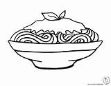 Spaghetti Piatto Disegno Stampare Disegnidacolorareonline Alimenti sketch template