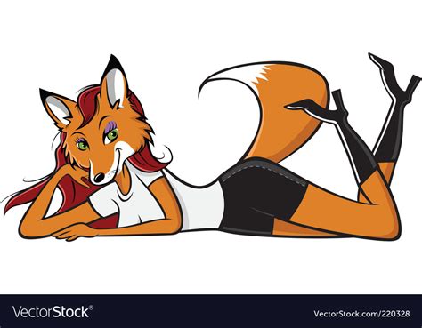 fox sexy posing royalty free vector image vectorstock