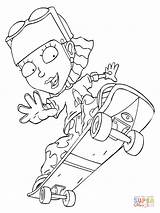 Rocket Power Reggie Coloring Pages Regina Printable Drawing Kids Crafts Tattoo Cartoons Burning Patterns Colors Wood 90s Amazing Surf Crotch sketch template