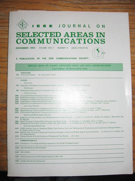 ieee journal  selected areas  communications volume sac