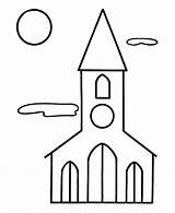 Church Coloring Pages Christmas Printable Toddlers Pre Kids Easy Preschool Children Simple Printables Bible Xmas Buildings Sunday School Worksheets Building sketch template