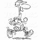 Cartoon Hiker Coloring Hiking Vector Happy Pages Male Outlined Leishman Getcolorings Ron Color sketch template