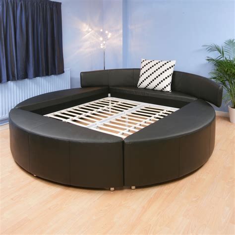 Super King Size Round Bed White Leather 6ft Ebay