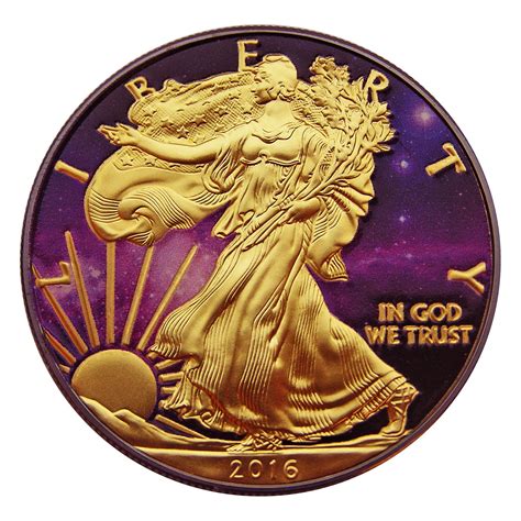silver coin american eagle ruthenium plated colorized  gold gilded universe buy silver coins