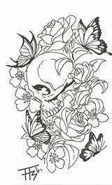 Skull Tattoo Drawings Deviantart Tattoos Butterflies Roses Skulls Sketch Butterfly Designs Drawing Coloring Flash Pages Traditional Sketches Choose Board Deviant sketch template