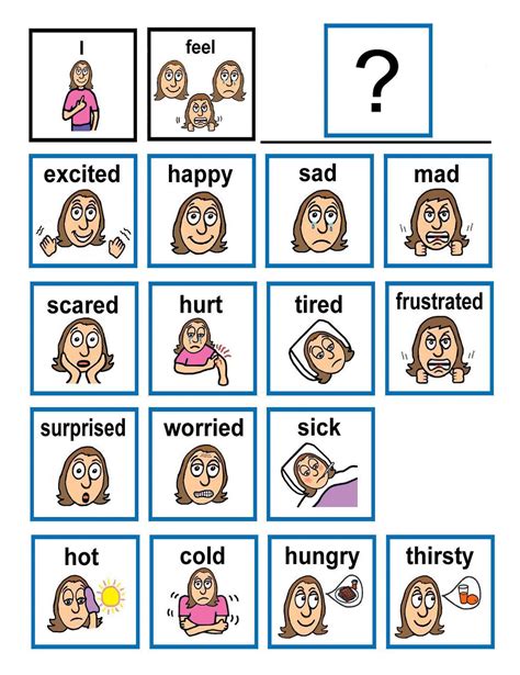 image result  faces emotions autism girls chart emotions cards