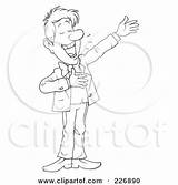 Clipart Presenting Announcing Outline Coloring Illustration Man Royalty Bannykh Alex Rf 2021 sketch template
