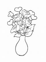 Coloring Roses Bouquet Drawing Vase Pages Flowers Flower Clipart Printable Easy Colouring Library Colour Kids Comments Coloringhome Collection Paintingvalley Popular sketch template